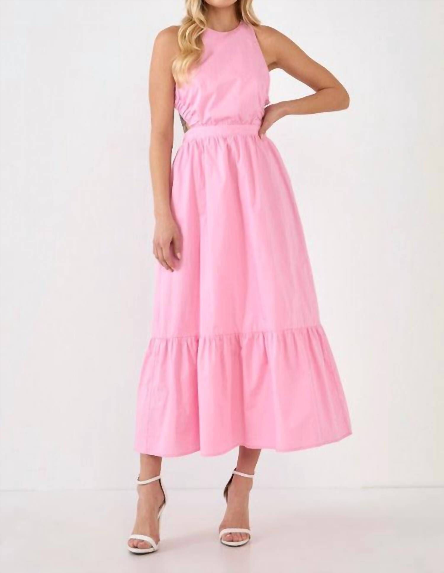 SLEEVELESS MAXI DRESS IN PINK, , alternate image number 9