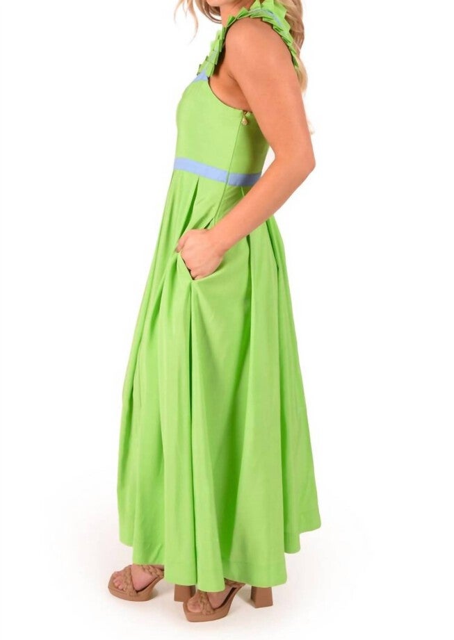 EMPIRE MAXI DRESS IN GARDEN GREEN, , alternate image number null