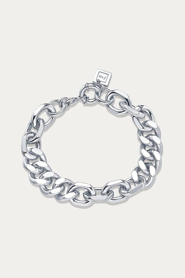 MIXED UP STATEMENT BRACELET IN SILVER, Silver / Silver, hi-res image number 0