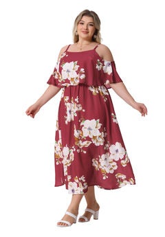 Summer Square Neck Adjustable Strap Beach Maxi Dress