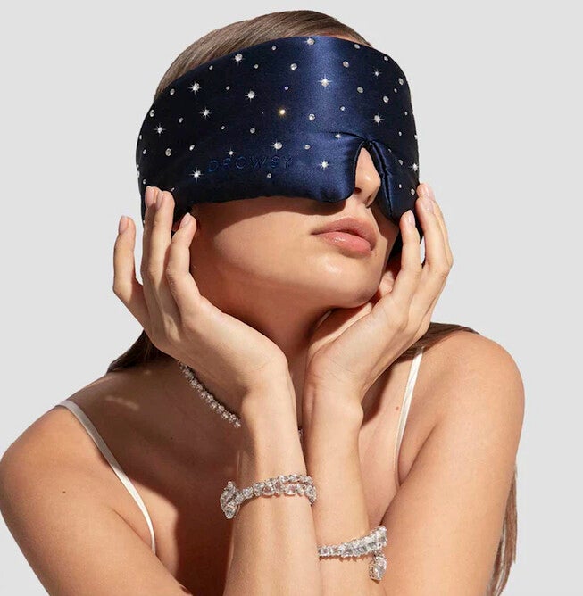Swarovski Silk Sleep Mask, Midnight Blue / Navy, alternate image number null