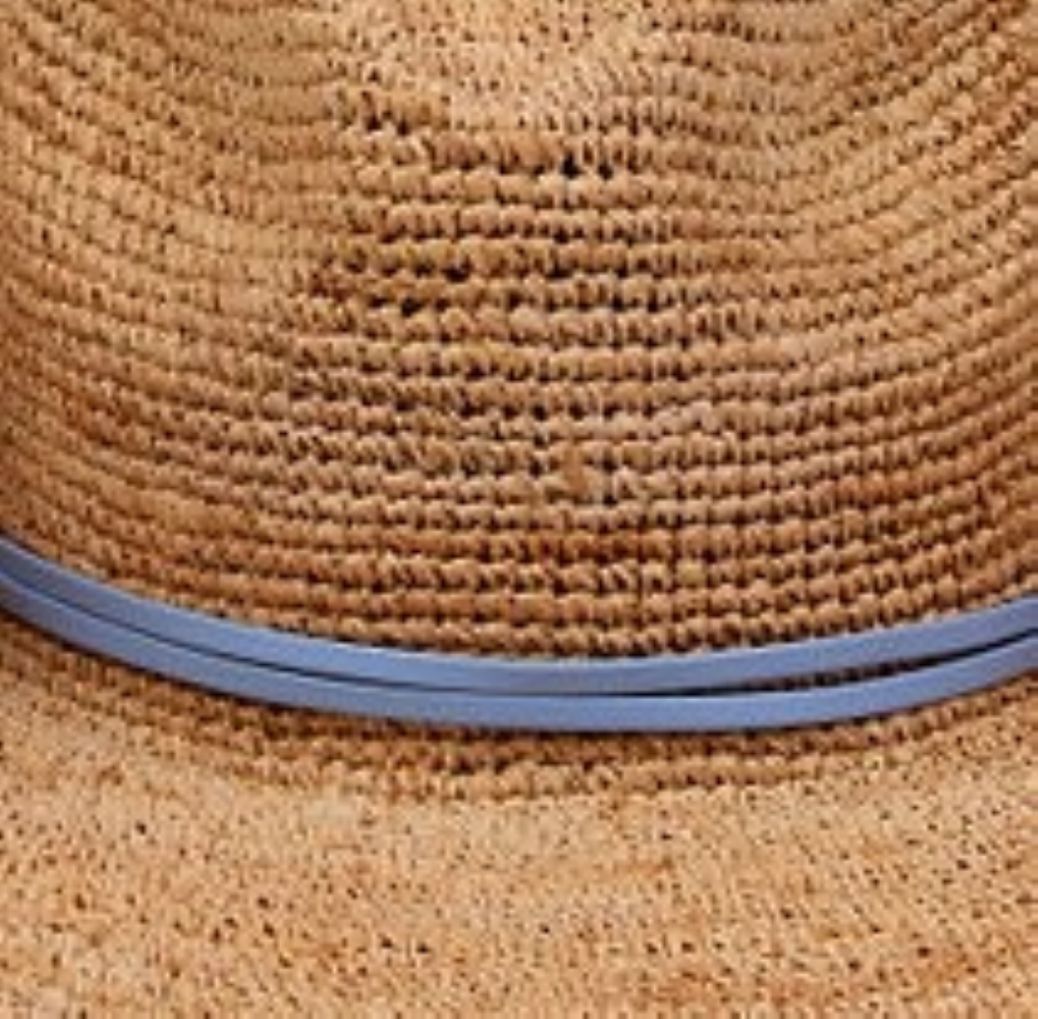 Raffia Crochet Cowboy, NaturalBlue / Beige, alternate image number 1