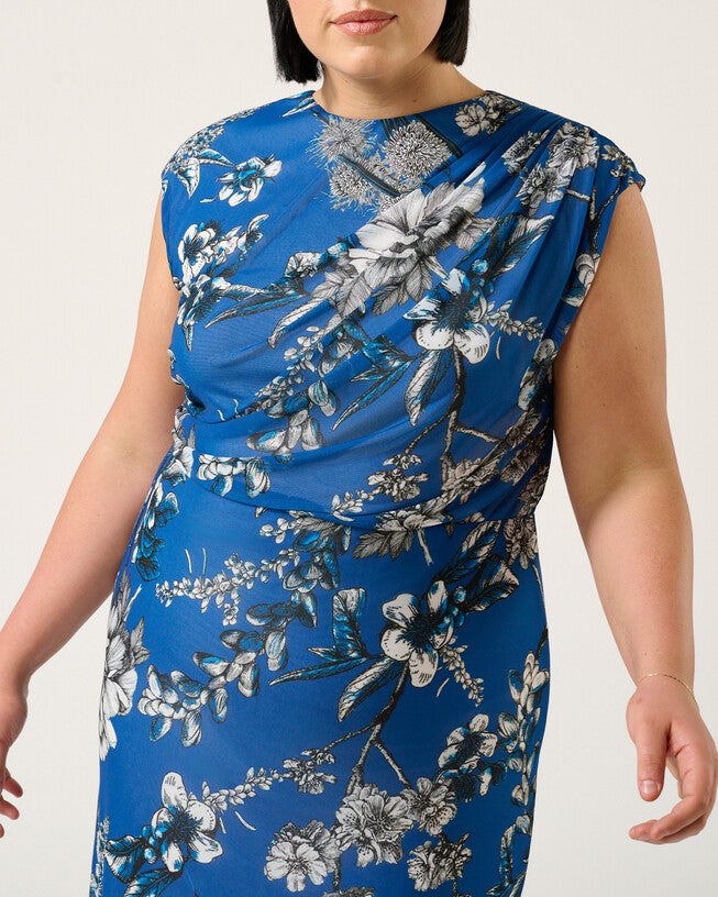 Elysium Dress, Print / Royal Blue, alternate image number null