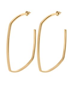 Square Shaped Hoops Gold