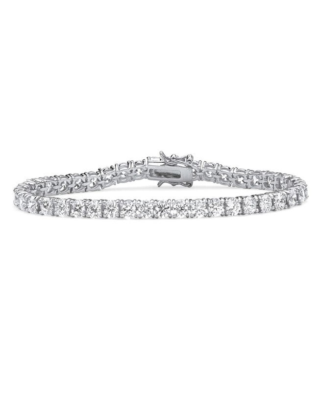 10.75 TCW Round Cubic Zirconia Platinum-Plated Tennis Bracelet 7.5 inches, White / White, hi-res image number 0