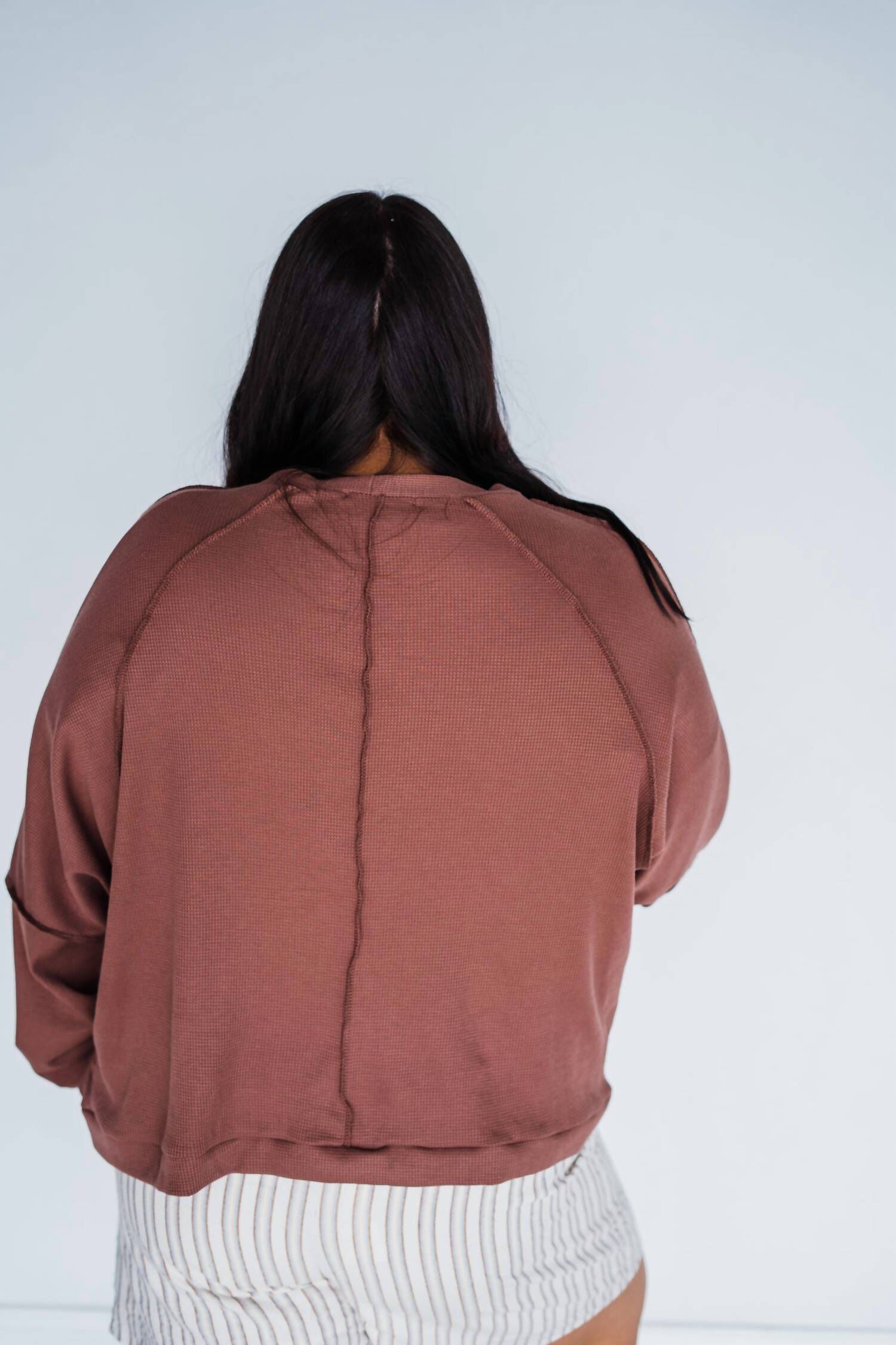 HOT 'N COLD THERMAL CARDIGAN IN MAUVE, Mauve / Pink, alternate image number 2