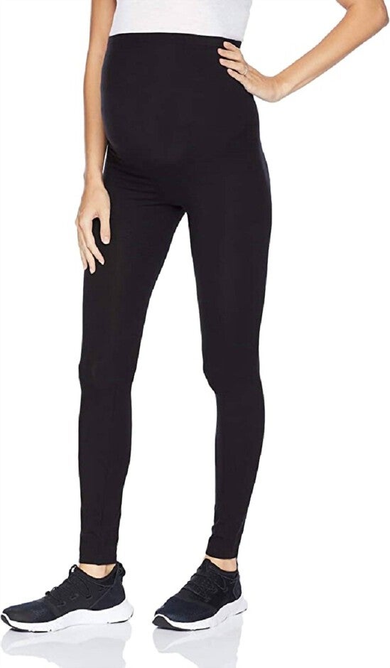Women'S Maternity Cotton Legging in Black, Black / Black, hi-res image number null