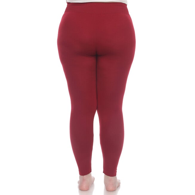 Super-Stretch Solid Leggings, Burgundy / Burgundy, alternate image number 1