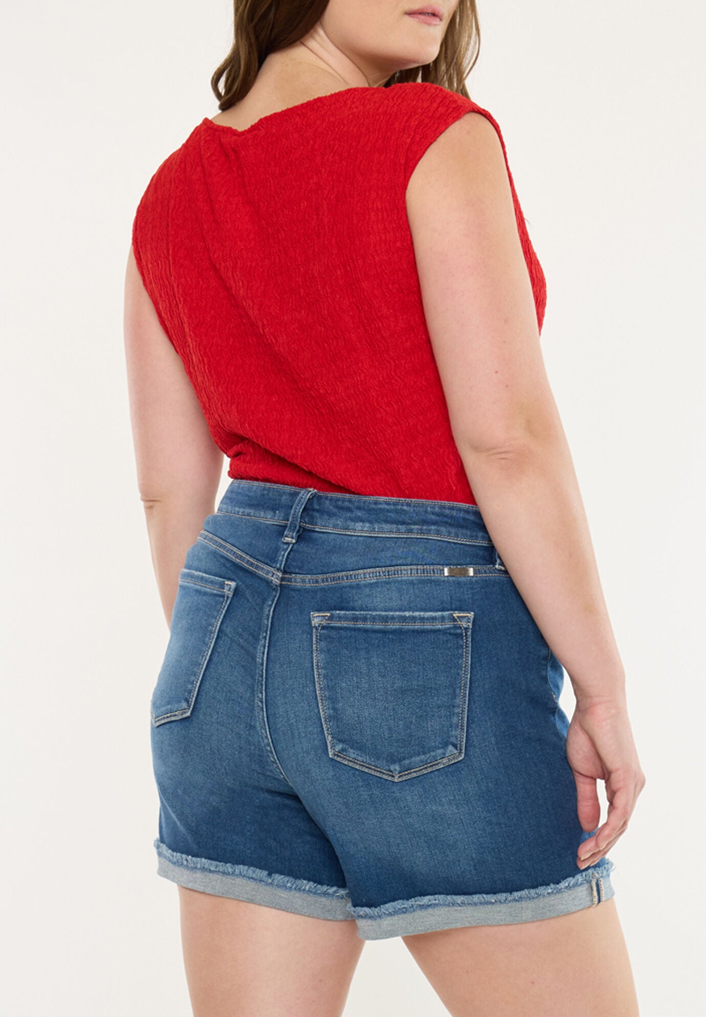 Sunny High Rise Shorts (Plus Size), Medium Wash / Medium Wash, alternate image number 6
