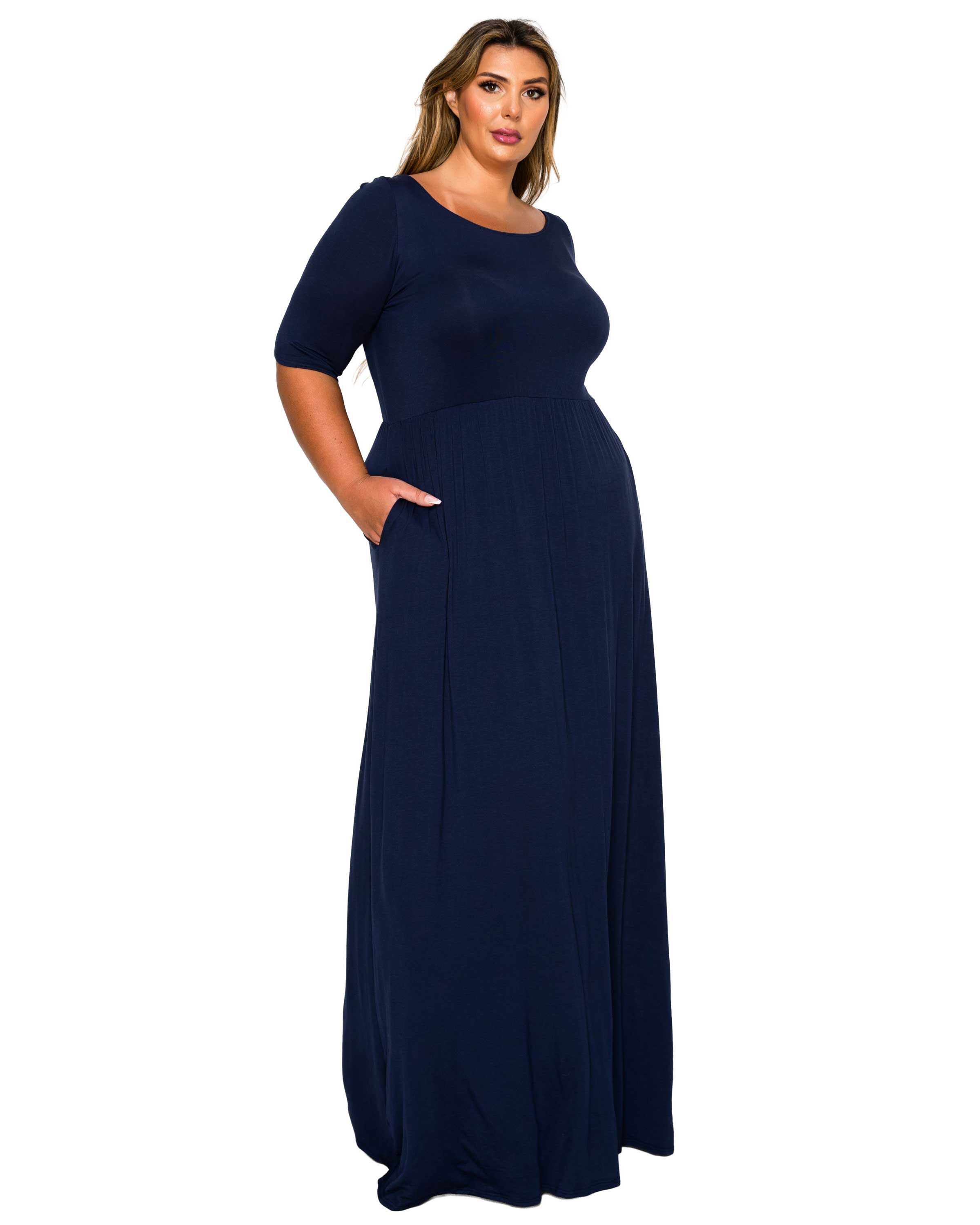 Eva Pocket Maxi Dress, Navy / Navy, alternate image number 1