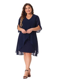Mesh Wedding Guest Party Chiffon Cocktail Overlay Short Dress