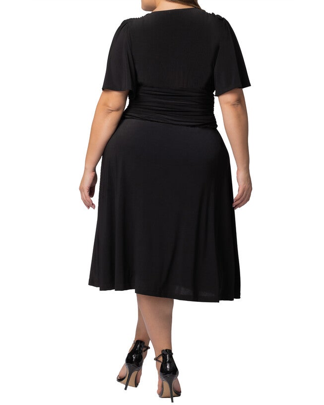 Jemma Ruched Tie Dress, BLACK NOIR / Black, alternate image number 1