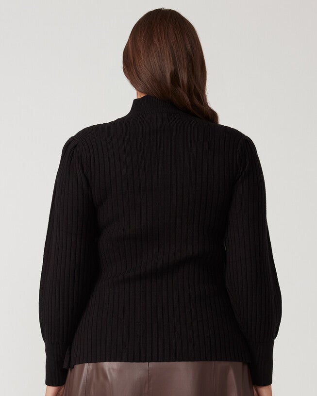 Rae Ribbed Knit, Black / Black, alternate image number 3