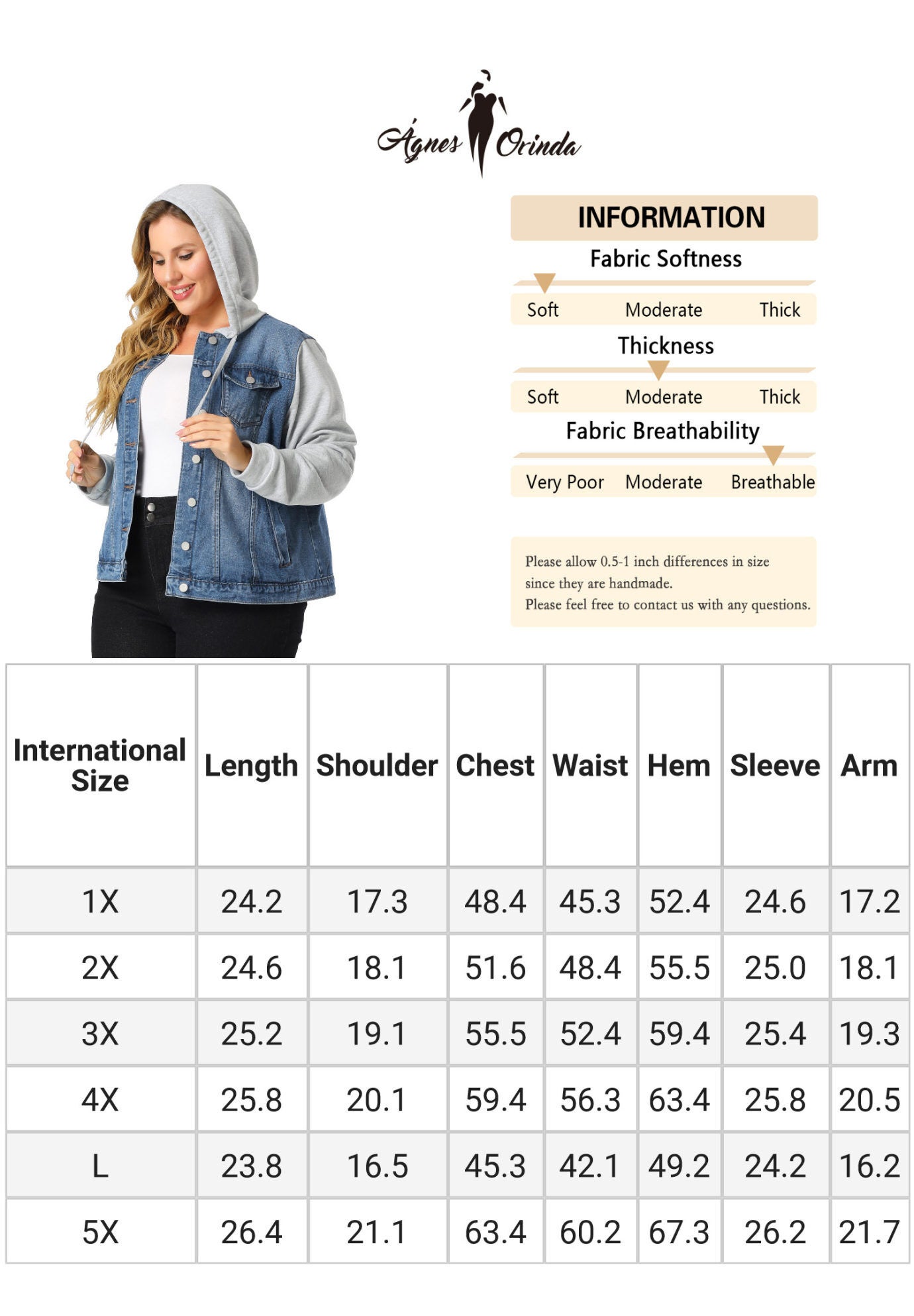 LAYERED DRAWSTRING HOODIE DENIM JEAN JACKET, Blue / Light Blue, alternate image number 4