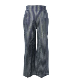 Unique Vintage Denim & White Stripe High Waist Sailor Ginger Pants