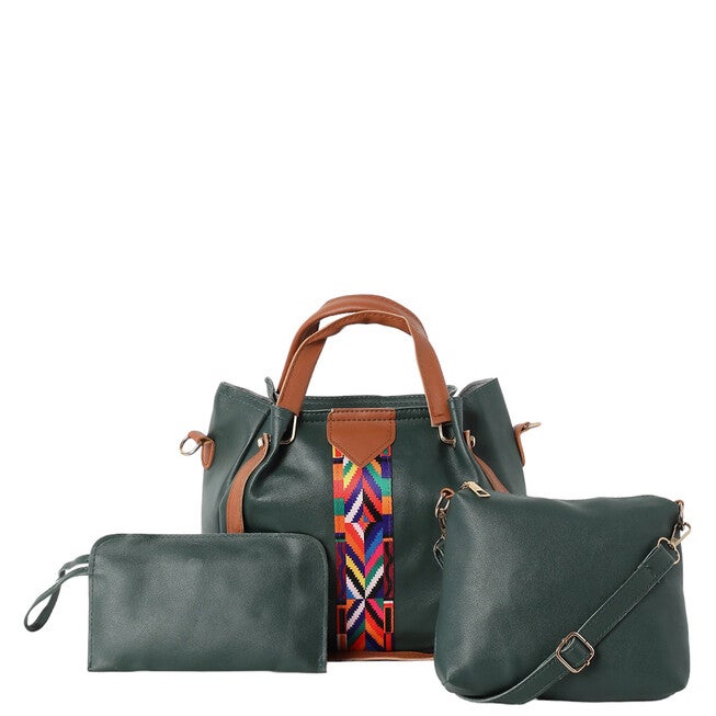 Haute Sauce Women's Geometric Tote Bag, Forest Green / Forest Green, hi-res image number 0