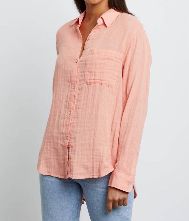 ELLIS SHIRT IN PEACH, Peach / Orange, alternate image number null