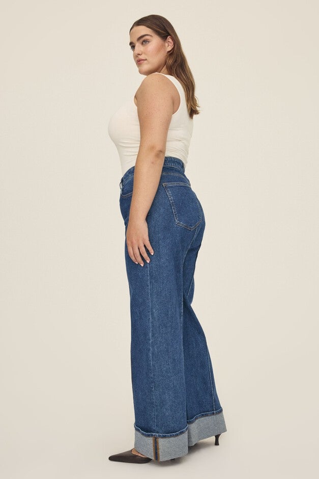 NCE PLUS - WIDE LEG JEANS | CUFF IT, CUFF IT / Dark Wash, alternate image number 1