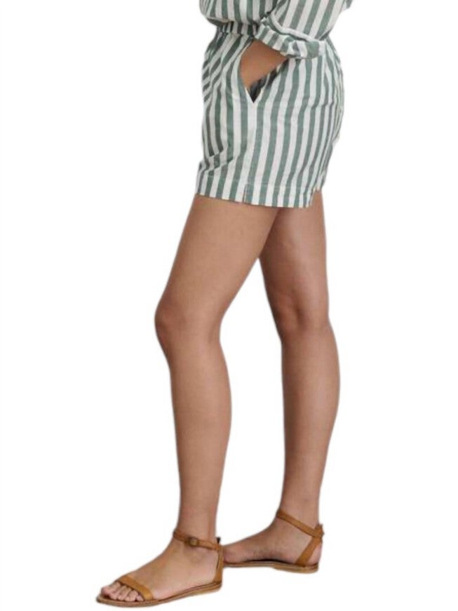 Poolside Shorts, Positano Stripe Green Off White / Light Green, alternate image number null