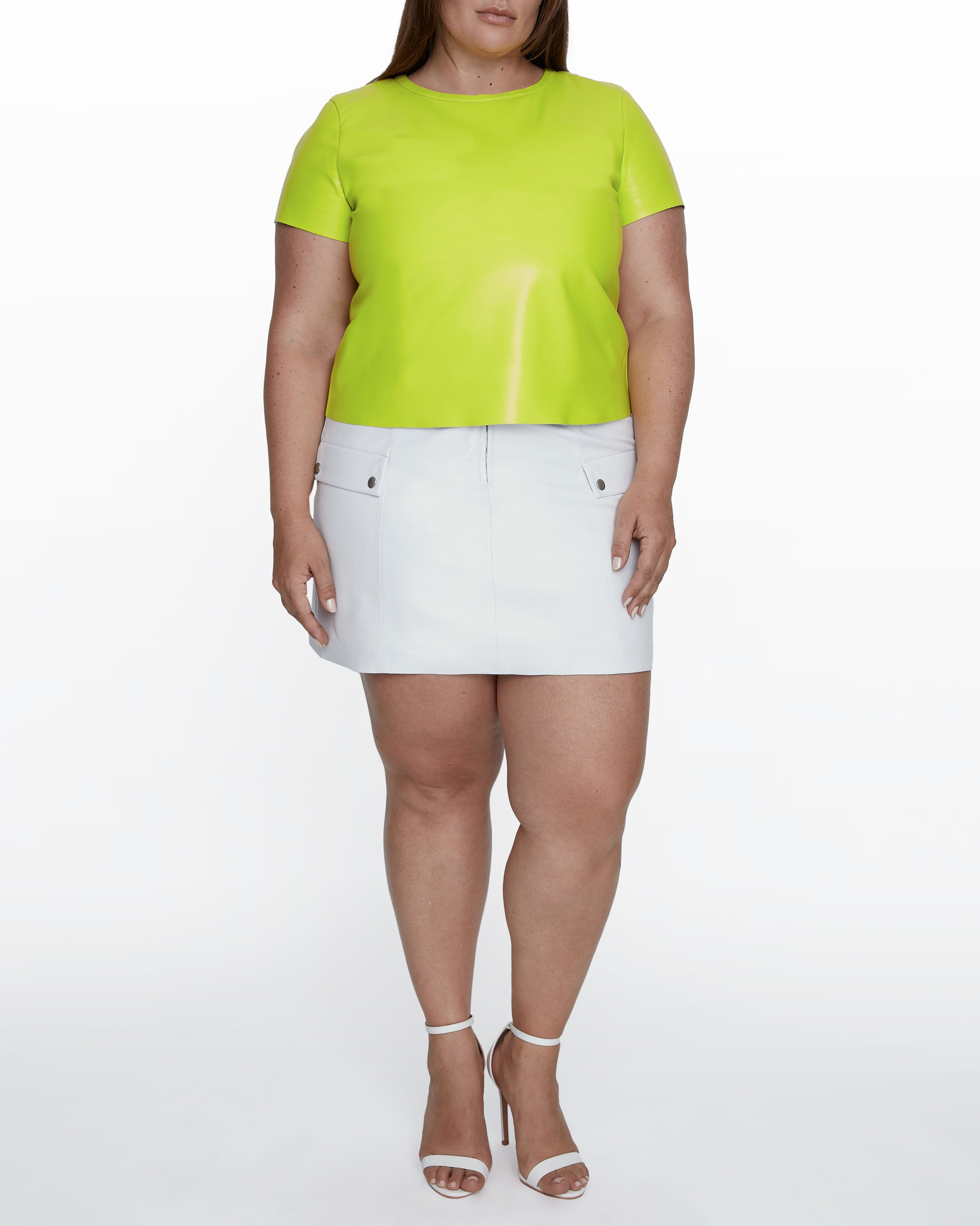 New Guard Recycled Leather Tee, Sorrento Lime / Light Green, alternate image number 2