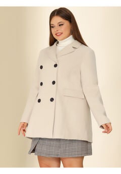 NOTCHED LAPEL DOUBLE BREASTED COAT