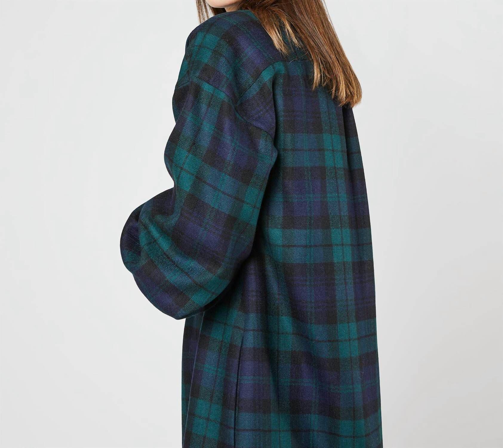 ANAYA POPOVER DRESS IN BLACKWATCH WOOL TARTAN, , alternate image number 8