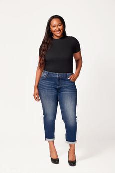 Denim Mid Rise Boyfriend Jeans
