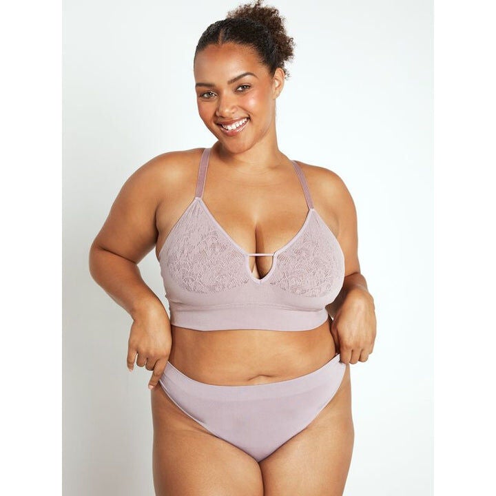 DEEP V NOTCH FRONT BRA, Champagne / Mauve, hi-res image number 0