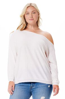 Cotton Cashmere Off The Shoulder Sweater