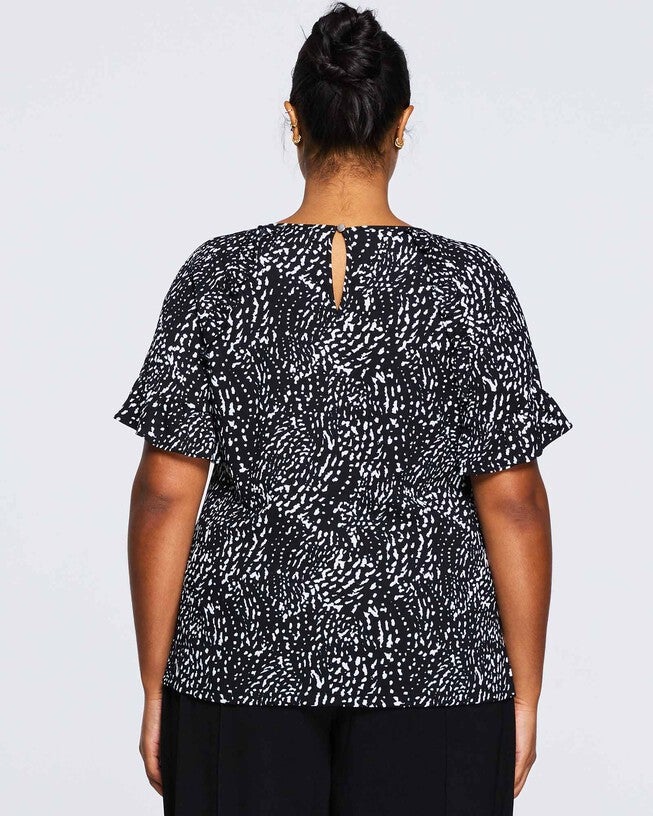 Speckle Spot Short Sleeve Top, , alternate image number null