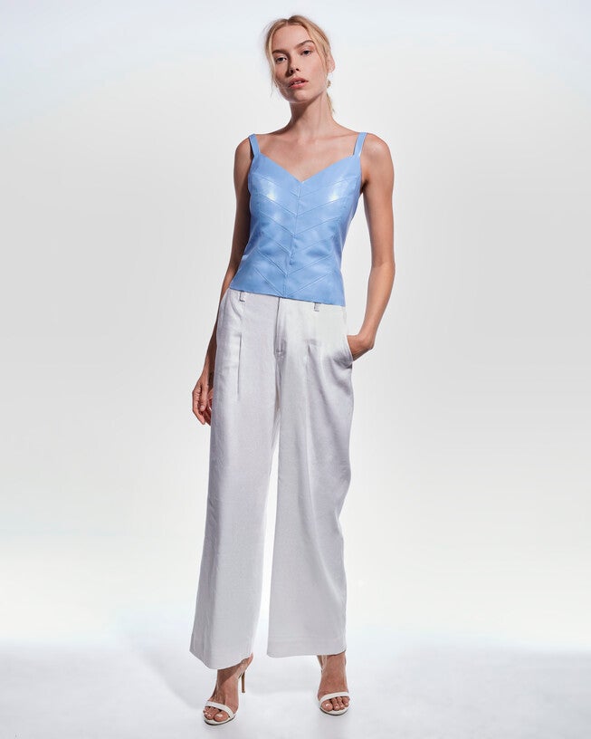 Becca Recycled Leather Tank, Powder Blue / Azure Blue, alternate image number null
