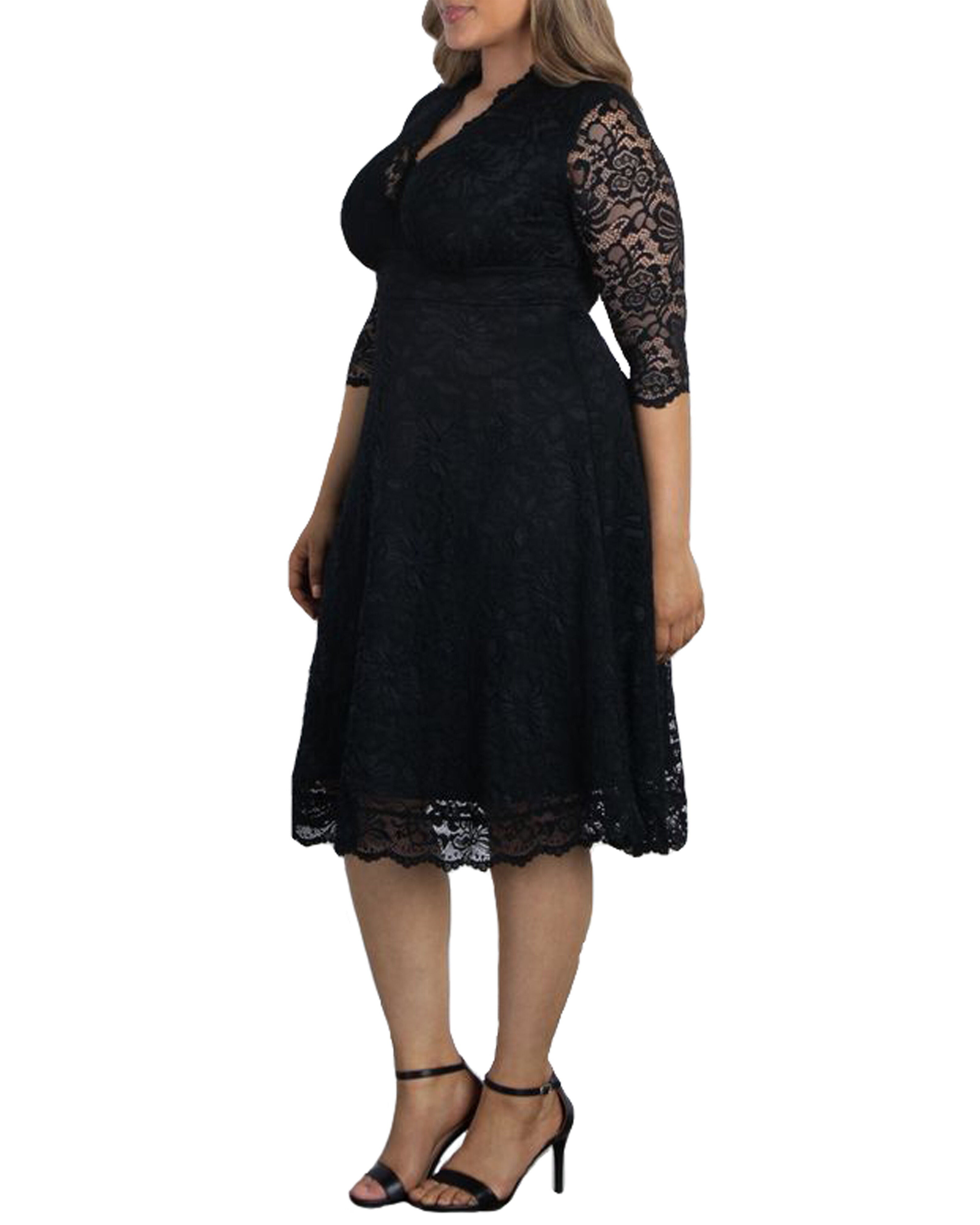 Mademoiselle Lace Cocktail Dress, ONYX / Black, alternate image number 3