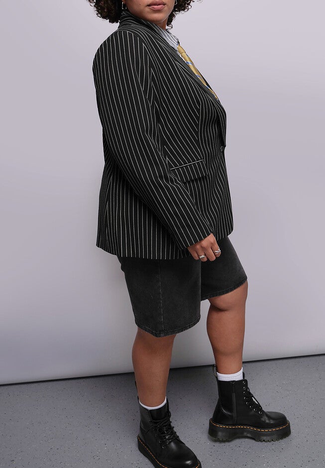 The Empower Pinstripe Tux Blazer, BLACKSTONE / Black, alternate image number 1