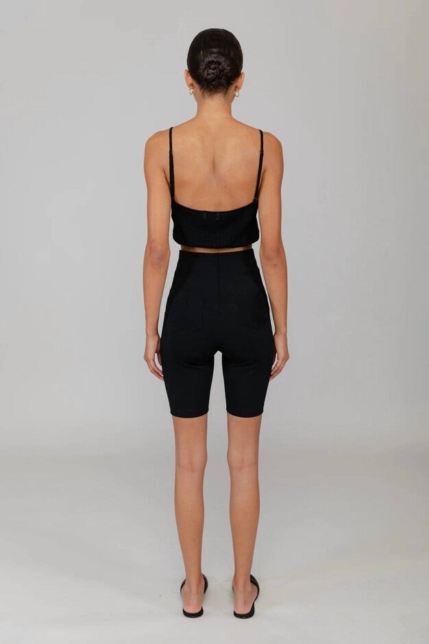 JASMINE POINTELLE DRAWSTRING TANK IN BLACK, , alternate image number null