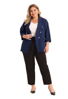 BUTTON 3/4 SLEEVE BUSINESS SUIT BLAZER