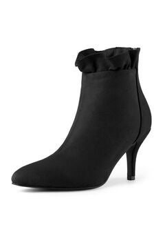 Black Faux Suede Ankle Booties