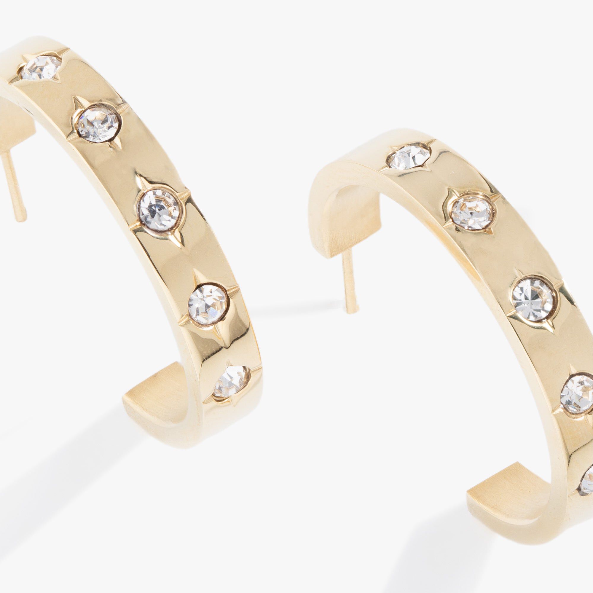 Crystal Accent Hoop, Gold / Gold, alternate image number 2