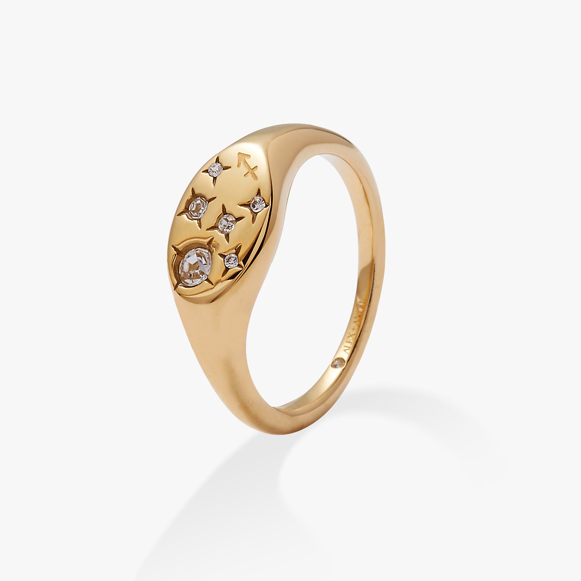 Capricorn Zodiac Ring, Gold  Sagittarius / Gold, alternate image number 1
