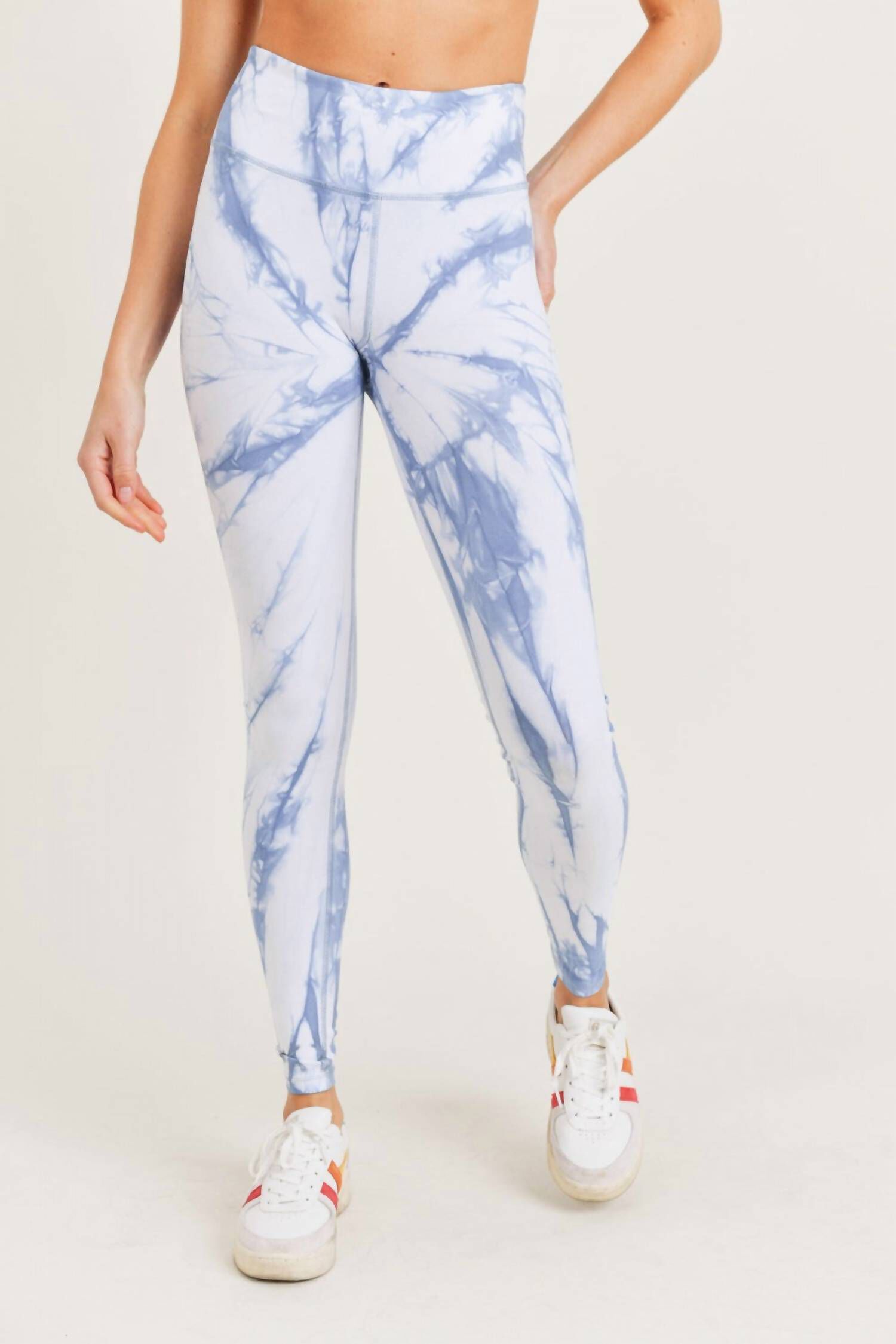 Ocean Vortex-Patterned Legging In Blue Tie Dye, Blue Tie Dye / Light Blue, hi-res image number 0
