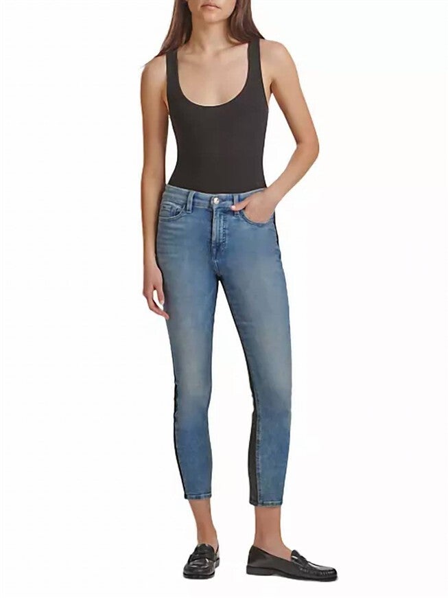 50/50 ANKLE SKINNY JEAN IN HEATHERMIST/BLK, , alternate image number 3