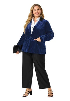 VELVET LAPEL SUIT BLAZER