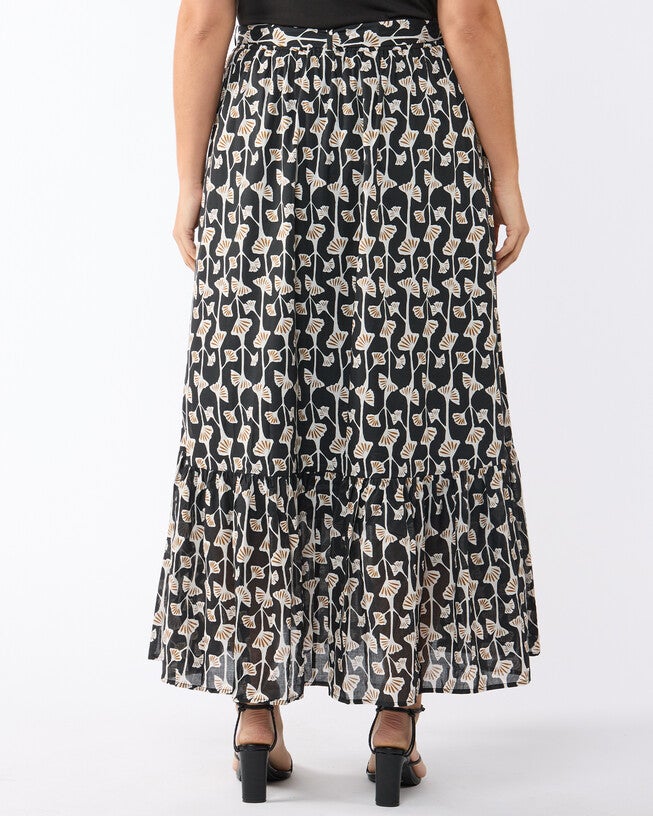 Sea Lily Skirt, Print / Black, alternate image number 3