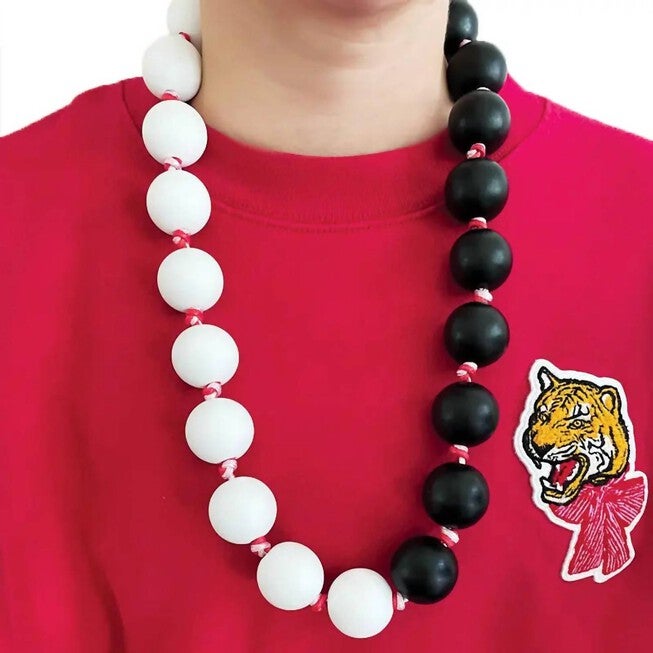 WOMEN'S BIG BAUBLE BEADS NECKLACE IN BLACK/WHITE, , alternate image number 3