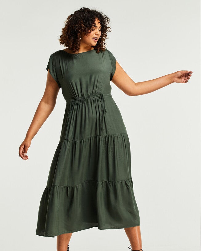 Lana Dress, Olive / Hunter Green, alternate image number 1