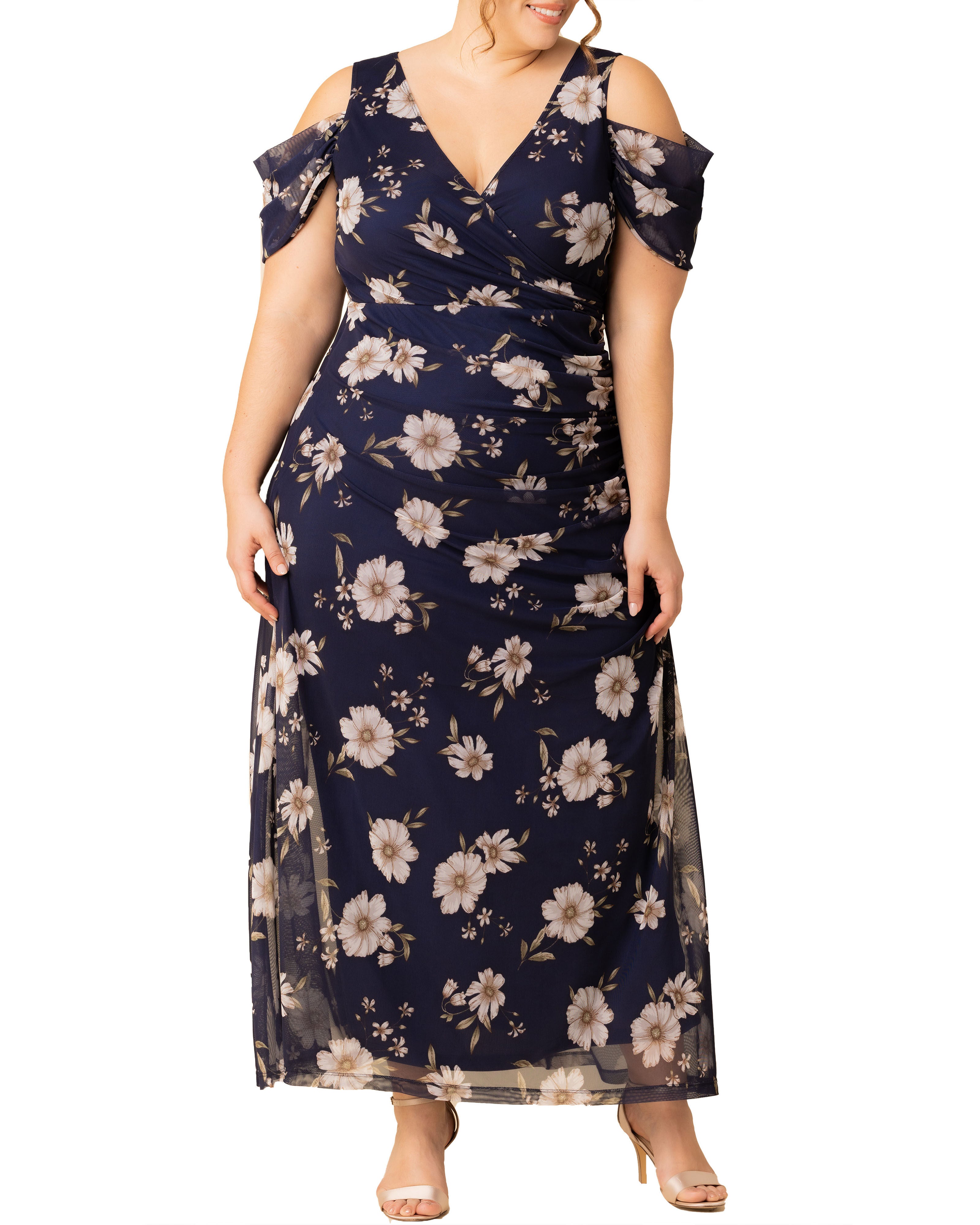 Seraphina Mesh Gown, NAVY BLOOMS / Navy, hi-res image number 0