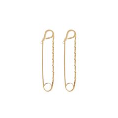 Medium Twisted Safety Pin Earrings Gold