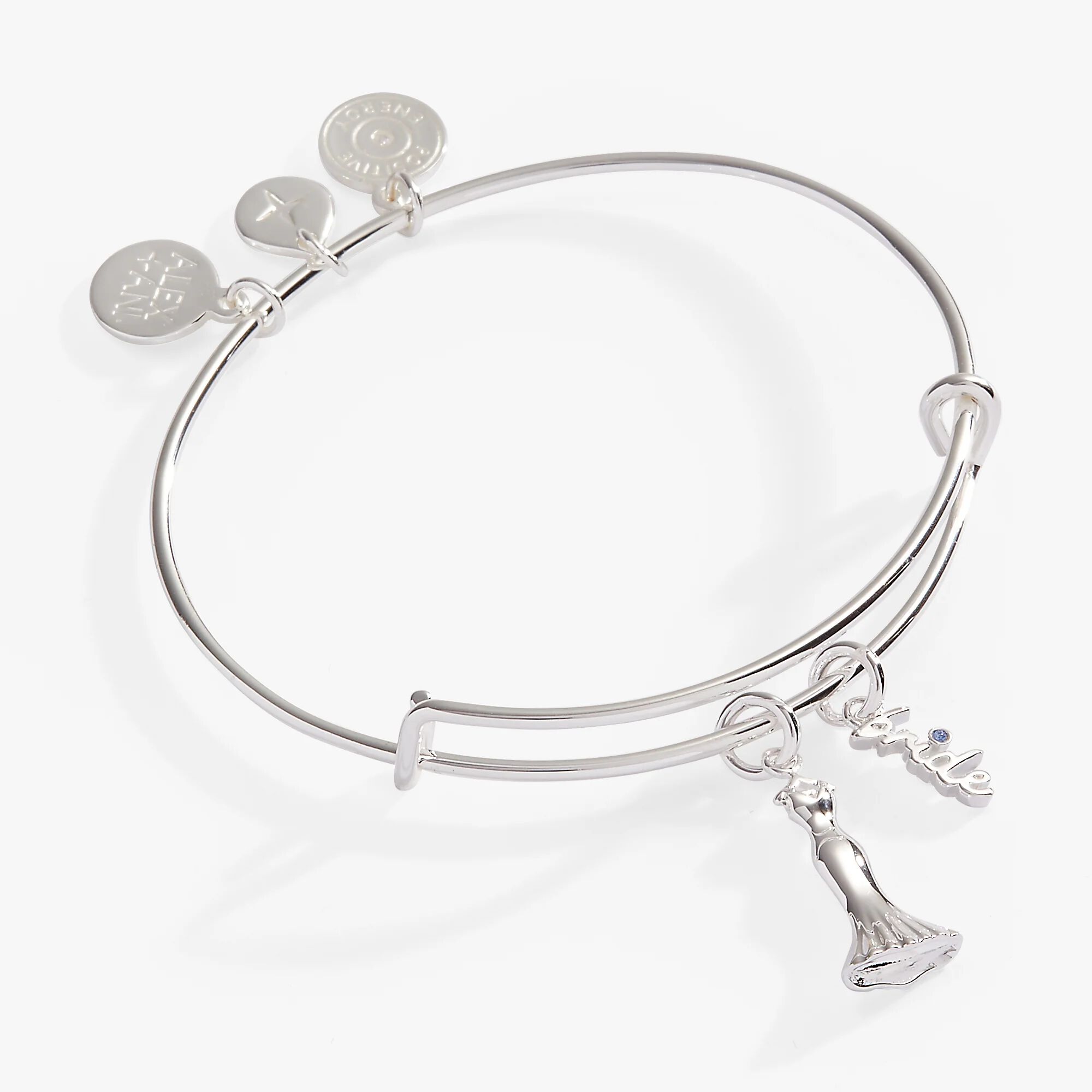 Bridal Gown Duo Charm Bangle, Silver / Silver, hi-res image number 0