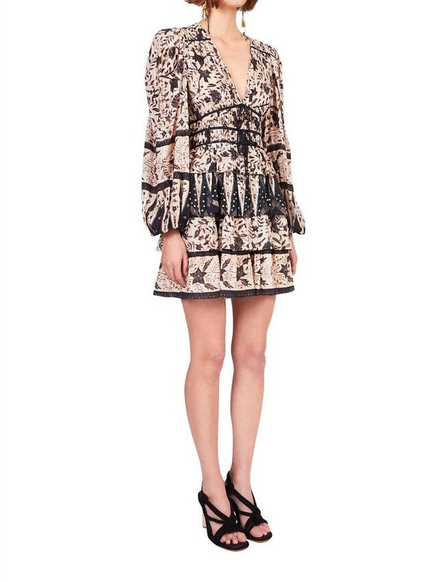 NINA DRESS, Plumeria / Beige, alternate image number null
