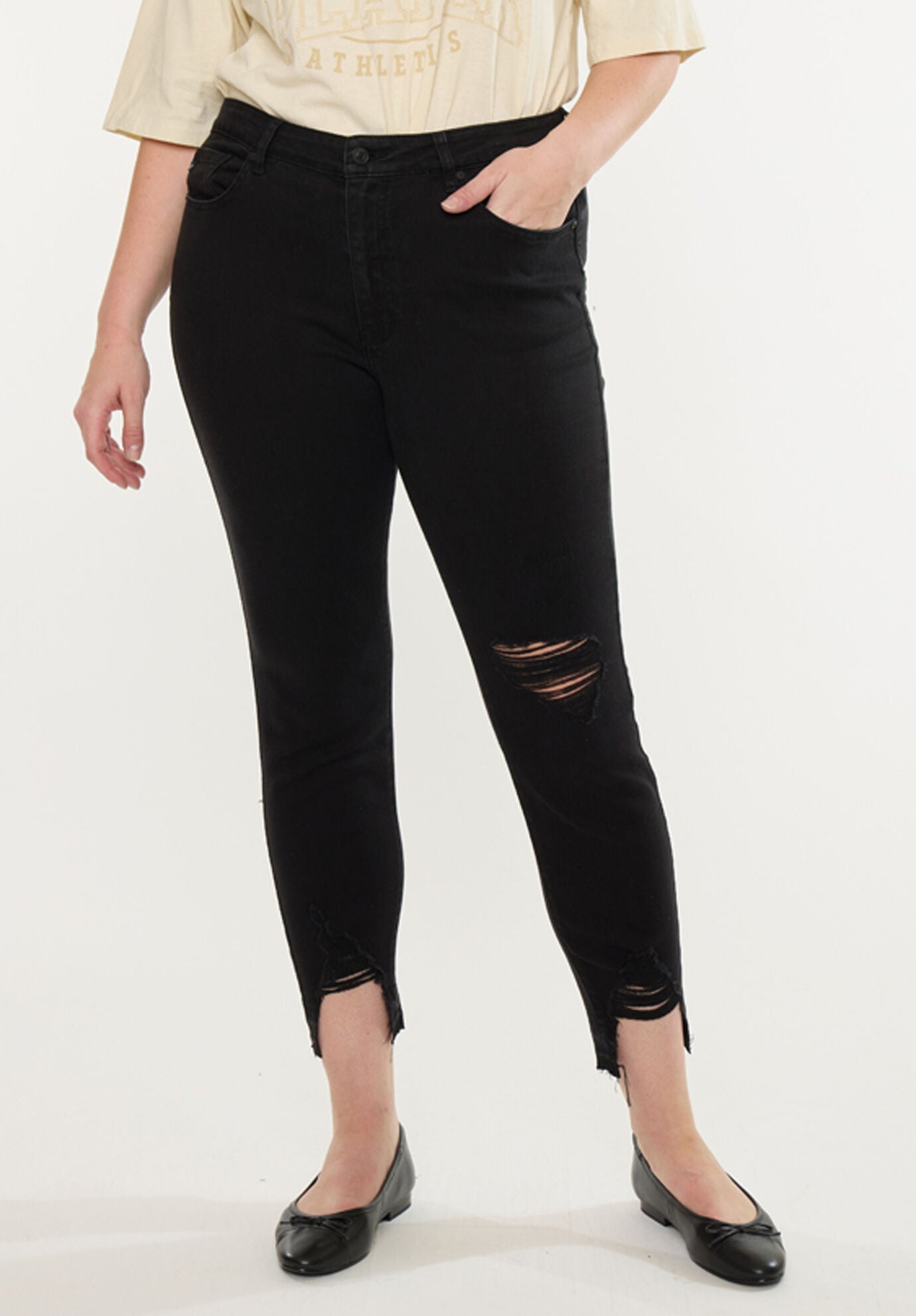 Pierson High Rise Ankle Skinny (Plus Size), Black / Black, alternate image number 2