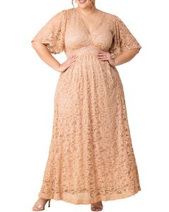 Luminous Sequin Lace Evening Gown
